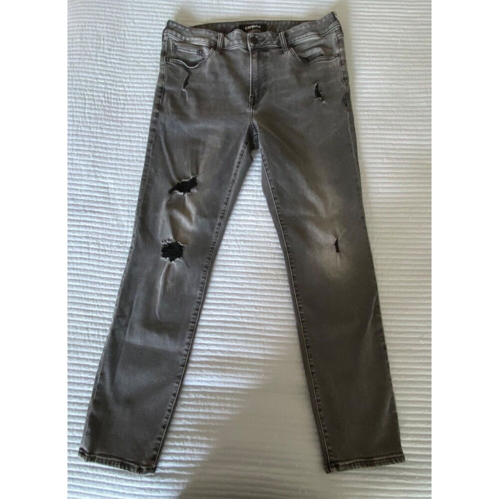 Express Hyper Stretch Slim Fit Jeans Men's 34x32 Black Wash Denim Pants